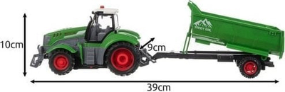 Lodër traktor me telekomandë Kruzzel Tractor 24850, me rimorkio, LED, i gjelbër