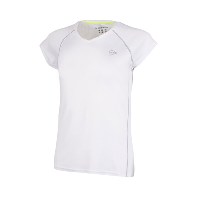Bluzë sportive Dunlop Crew Tee JN99, për goca, me mëngë të shkurtra, e bardhë
