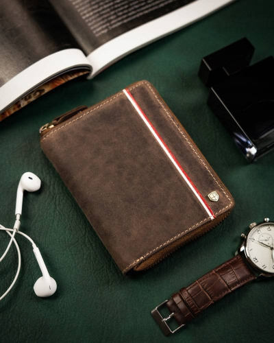 Portofol për burra Peterson RFID, lëkurë nubuck, i kaftë