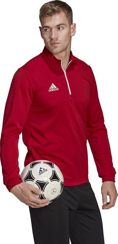 Bluzë sportive Adidas Entrada 22 M H57556, poliestër, me zinxhir 1/4, e kuqe