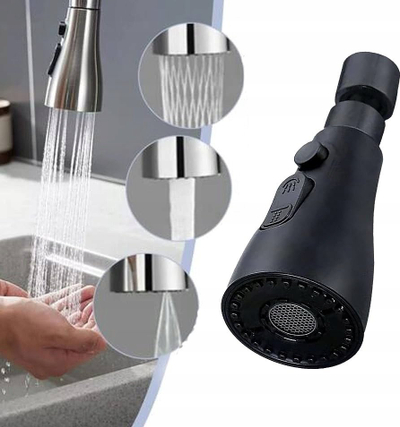 Perlator rubineti universal, 3 funksione, rrotullim 360°, i zi matte