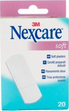 Fasha ngjitëse Nexcare Soft, 20 copa, të buta, ngjyrë lëkure