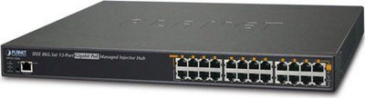 Injektor PoE Planet HPOE-1200G, 12 porta Gigabit, 360W, ngjyrë e zezë