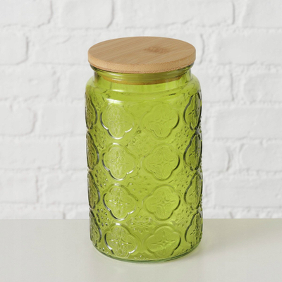 Enë qelqi Boltze IMOLA, 1000 ml, kapak bambuje, transparente