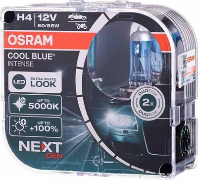 Llampa feneri Osram Cool Blue Intense Next Gen H4, 12V 60/55W, 5000K, set me 2 copë