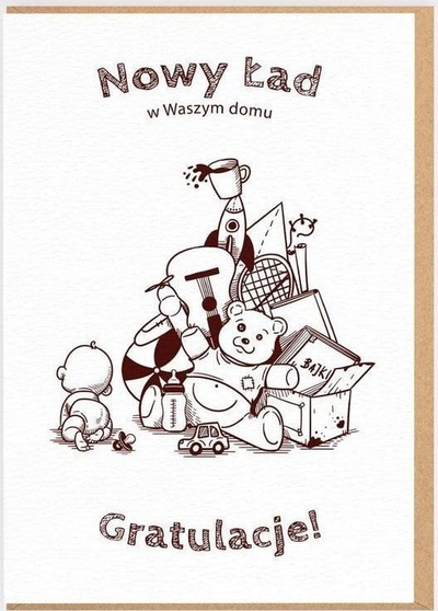 Kartolinë urimi Nadwyraz.com Birth New Order, letër ekologjike, me zarf, shumëngjyrëshe