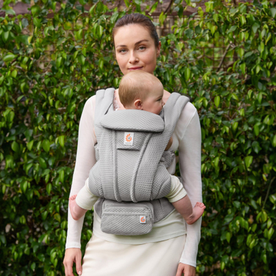 Mbajtëse bebe Ergobaby Omni Deluxe Mesh, SoftFlex Mesh, nga 0-48 muajsh, gri Pearl