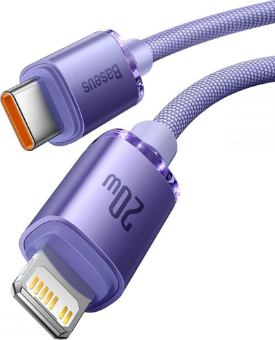 Kabull karikimi Baseus USB C në Lightning, 1.2 m, 2.4A, lejla
