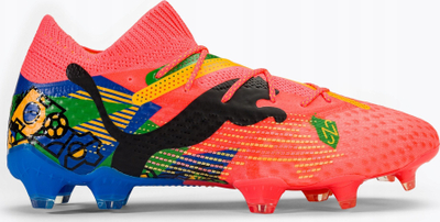 Këpucë futbolli Puma Future 7 Ultimate NJR FG AG, për fushë bari e artificiale, të kuqe shumëngjyrëshe