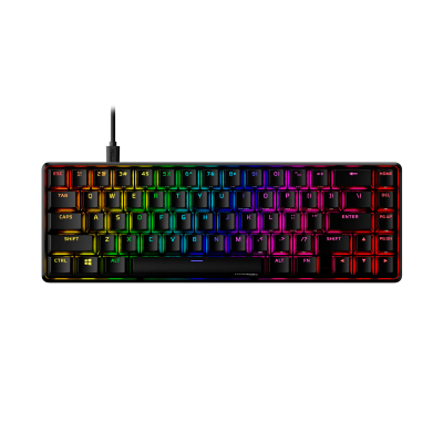 Tastierë Gaming Mekanike HyperX Alloy Origins 65 – Switch HyperX Aqua, Ngjyrë e Zezë