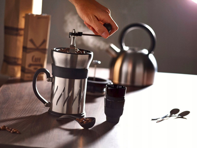 French press me mulli kafeje Peugeot Paris Press, 2 në 1, rregullim bluarjeje, i tejdukshëm