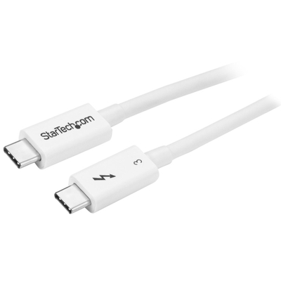 Kabllo Thunderbolt 3 StarTech.com, 0.5m, 40Gbps, USB/DisplayPort, e bardhë