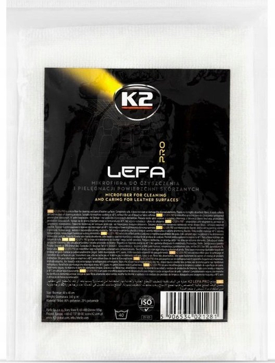 Крпа од микрофибер за кожа K2 Lefa Pro, за чистење, жолта