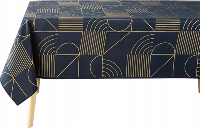 Mbulesë tavoline Douceur d'intérieur Navy Blue Gold Geometric, 150x240 cm, poliestër, blu e errët