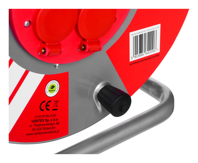 Rrjetkaboltë me rrotull Vertex Electric PB25METAL, 25m, 3x2.5mm² IP44, e zezë