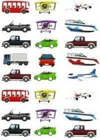 Ngjitëse letre Fandy Mini Vehicles, mjete transporti, shumëngjyrëshe