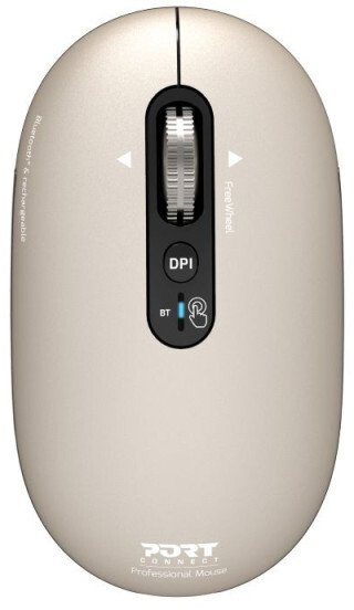 Mouse Port Designs Pure Mac Pearl, Bluetooth, 3200 DPI, bezhë