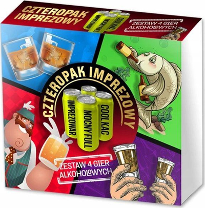Set lojrash me alkool Grammi Party Four Pack, 4 lojra, për të rritur, shumëngjyrësh