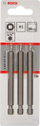 Set bitash Bosch Accessories Square 1 Extra Hard, 89mm, 3 copë