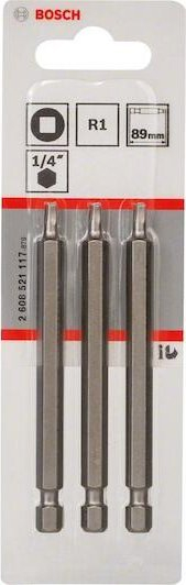 Set bitash Bosch Accessories Square 1 Extra Hard, 89mm, 3 copë