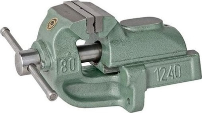 Vise fikse për punim metali Bison Bial 1240, hapje nofullash 150 mm, gize, gri