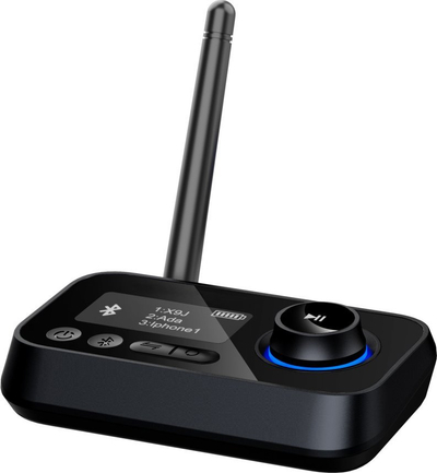 Adaptor audio Bluetooth ART BT-17, dërgues edhe marrës, me AUX edhe optik, ngjyrë e zezë