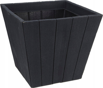 Vazo kopshti Orion katrore, plastike, 38.5x34.5 cm, e zezë