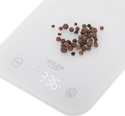 Peshore kuzhine Adler AD 3181W, LED, ndarje 1 g, e bardhë