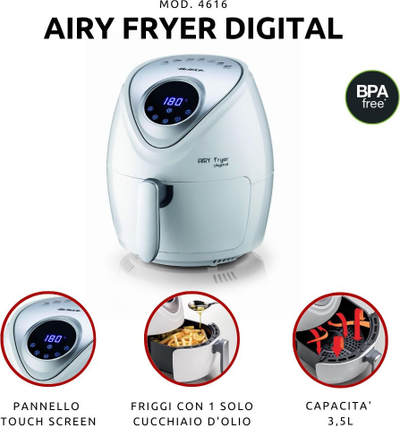 Fritezë me ajër Ariete 2.6L, 1300W, 7 programe, e bardhë