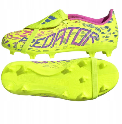 Çizme futbolli adidas Predator League FT FG Jr JP9837, për bar të gjallë, për kalamaj, të verdha
