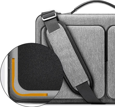 Çantë laptopi Tech-Protect Defender, 15"-16", me rrip shpatulle, gri