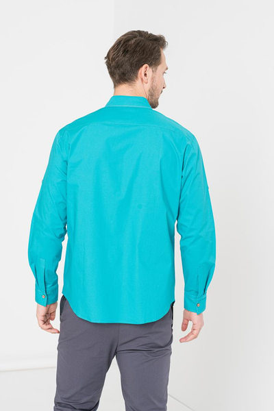 Këmishë casual për meshkuj, përmasa M, ngjyrë turquoise