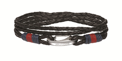 Byzylyk për meshkuj Tommy Hilfiger, i argjendtë/zezë