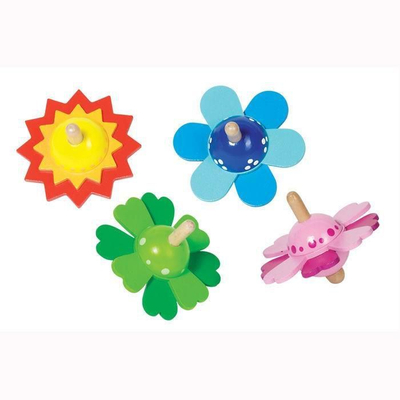 Кружна играчка Goki Flower Spinning Top, за деца 1+, шарена
