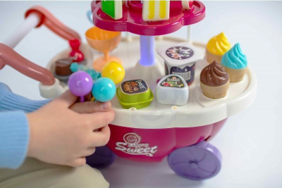 Lodër karrocë akulloresh Woopie Candy Cart, me drita dhe tinguj, rozë