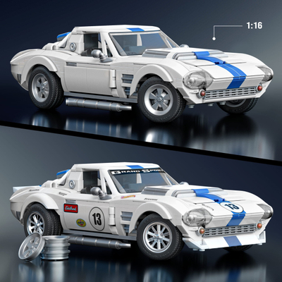 Set për ndërtim Mattel Hot Wheels Corvette Grand Sport, shkallë 1:16, për koleksion, shumëngjyrësh