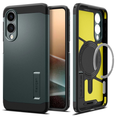 Маса за телефон Spigen Tough Armor Mag, MagSafe, Samsung Galaxy S25 Edge, Abyss Green