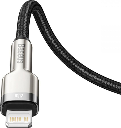 Kabllo USB Baseus (CATLJK-01), USB-C në Lightning, 0.25 m, e zezë