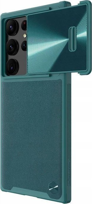 Futrollë Nillkin CamShield Leather S për Samsung Galaxy S23 Ultra, mbrojtëse, me kapak kamere, jeshile