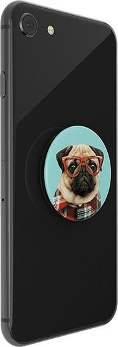 Mbajtëse telefoni Popsockets Studious Stu Handy Stand, kapëse PopGrip, me qen, jeshile