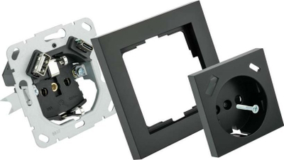 Prizë muri Kabelmeister SE01-1A, CEE 7/3, me USB, antracit