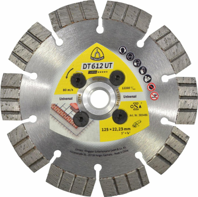 Дијамантски диск за сечење Клингспор DT612UT, 125mm, 22.2mm, сребрен