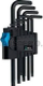 Set çelësa këndorë TORX Wera Professional HF, 9 copë, çelik BlackLaser, i zi