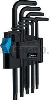 Set çelësa këndorë TORX Wera Professional HF, 9 copë, çelik BlackLaser, i zi