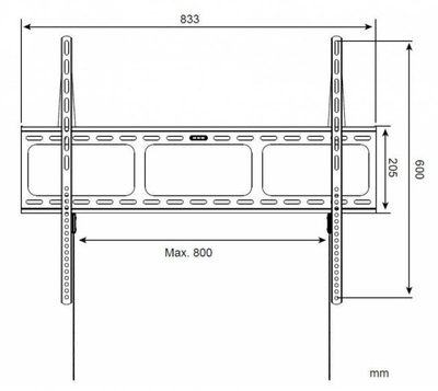 Mbajtëse muri për TV Techly 22649, 42-80", 60 kg, e zezë
