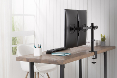 Држач за маса за монитори Digitus DA-90400, за 2 монитори 15"-32", ергономско прилагодување, црна