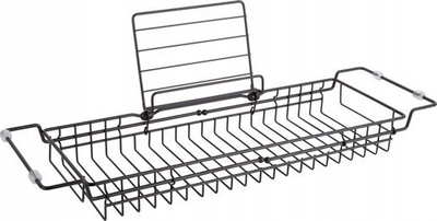 Mbajtëse vaskë Present Time Iron Tub Bridge Caddy, e zgjatshme, metal, ngjyrë argjendi