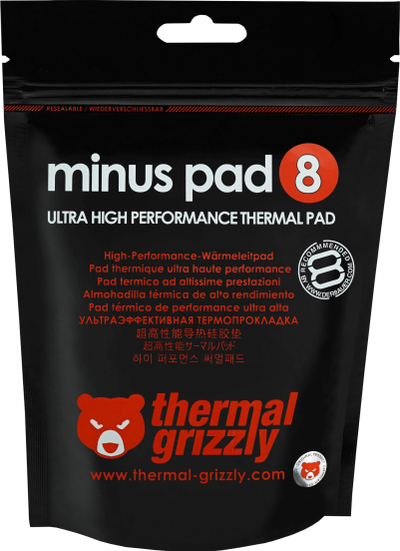 Jastëk termik Thermal Grizzly Minus Pad 8, 100x100mm, 3.0mm, gri