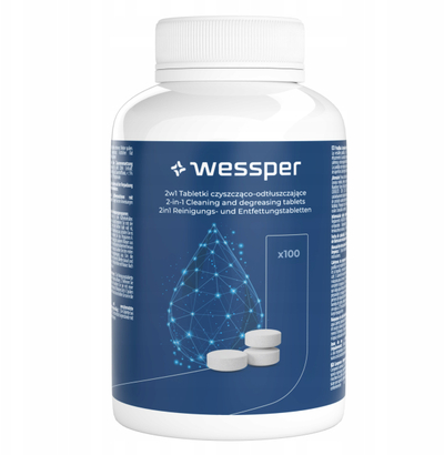Таблети за чистење Wessper 2 во 1, за апарати за кафе, 100 парчиња