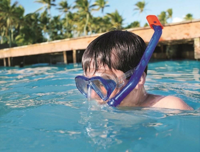 Set zhytnije për kalamaj Bestway 24023, maskë edhe snorkel, blu